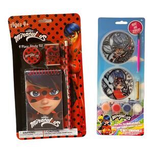 Miraculous Ladybug Stationery + Craft Set | 4-Piece Study Kit & DIY Suncatchers
